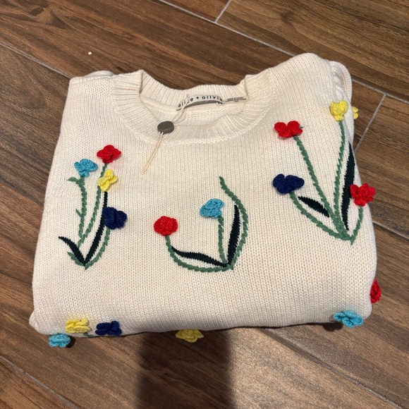 ALICE + OLIVIA WENDELL PUFFSLEEVE SWEATER - Picture 3 of 4